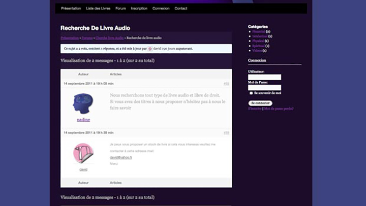 Exemple d'un forum de discutions