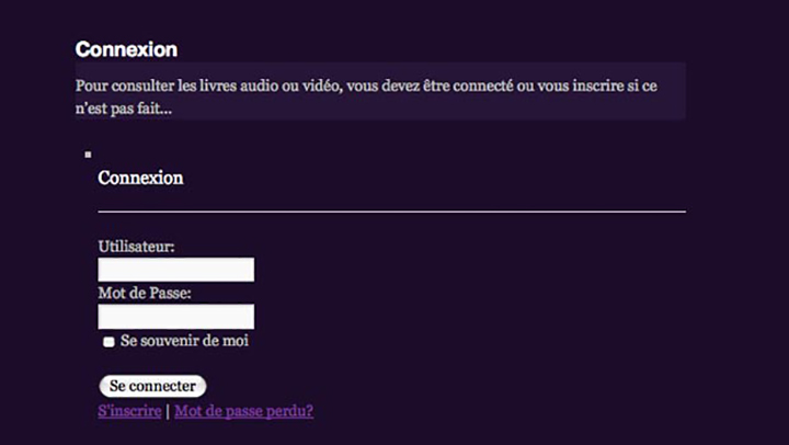 Pages web visible uniquement sur inscription